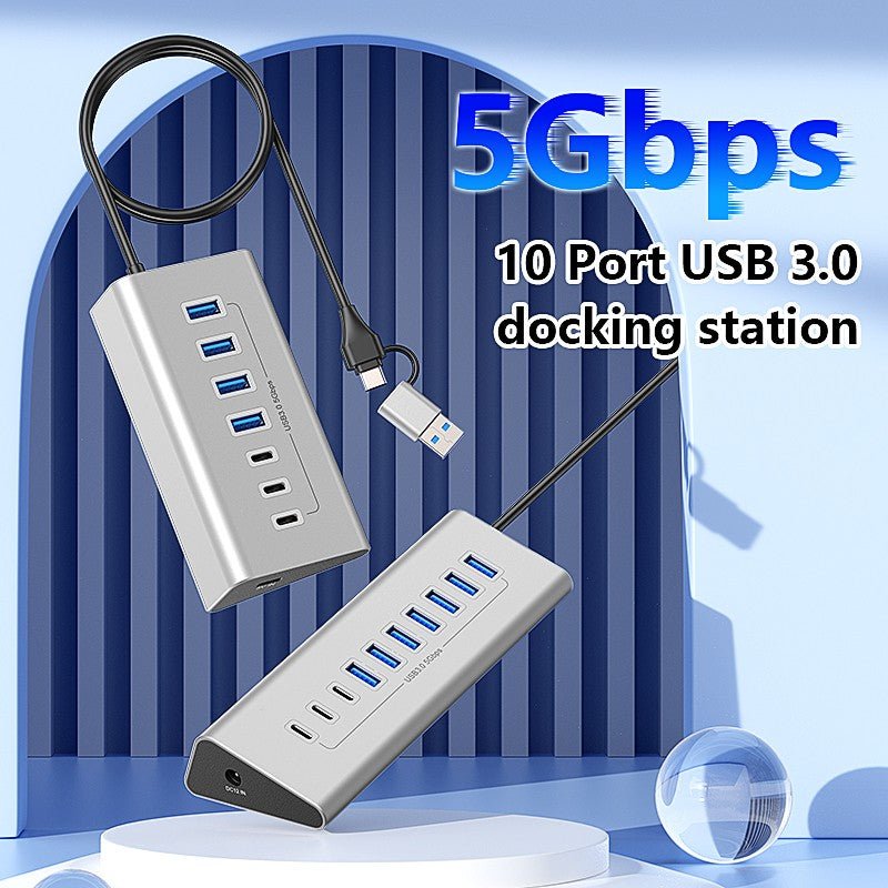 36W 12V 3A Power Supply USB - C Hub to USB 3.0 Converter Adapter USB3.0 5Gbps High Speed Data Transmission Hub for Laptop Macbook - QGeeM