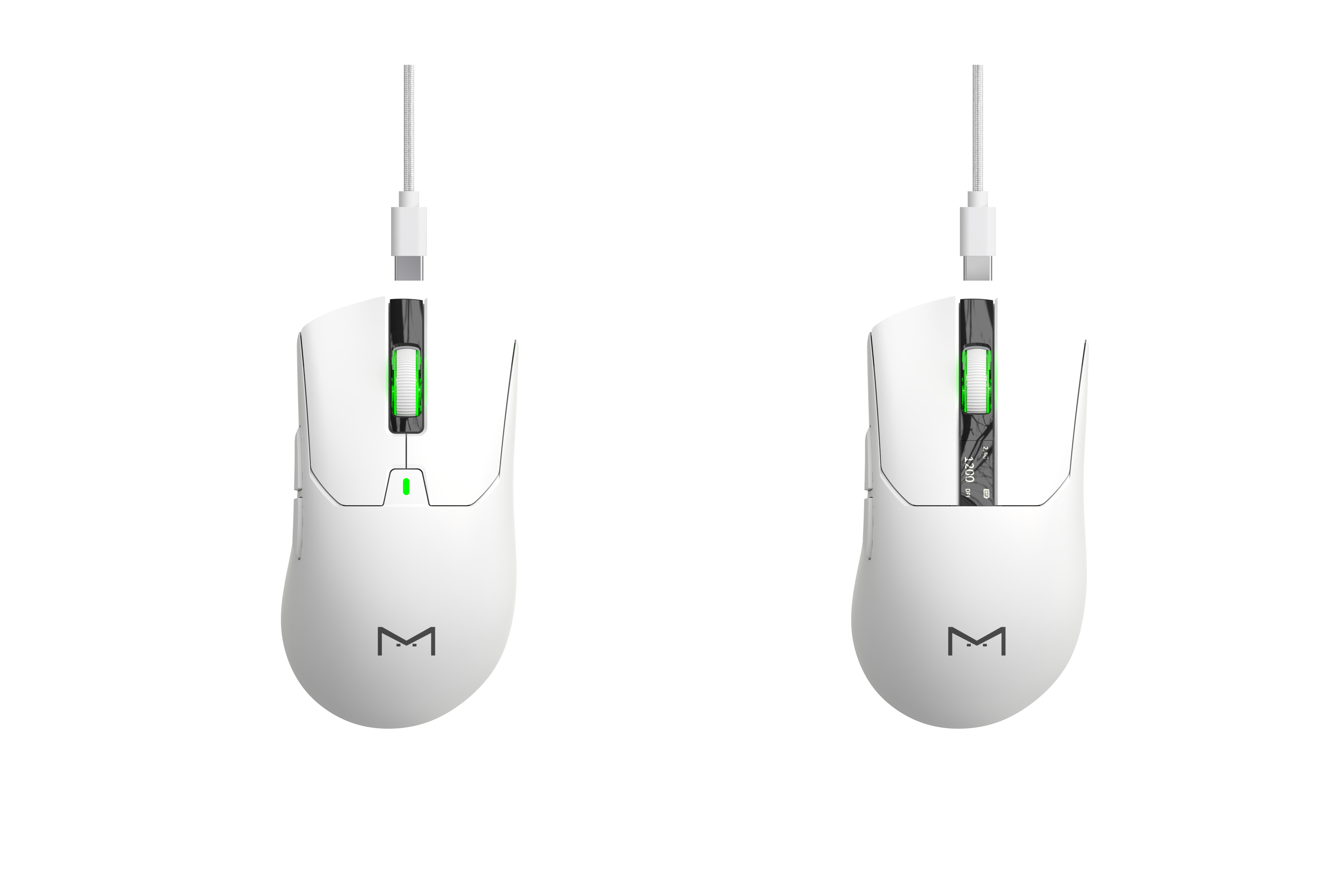 Ultralight 55g Rechargeable Wireless Mouse with LCD Screen - 2.4G & Bluetooth Dual Mode
