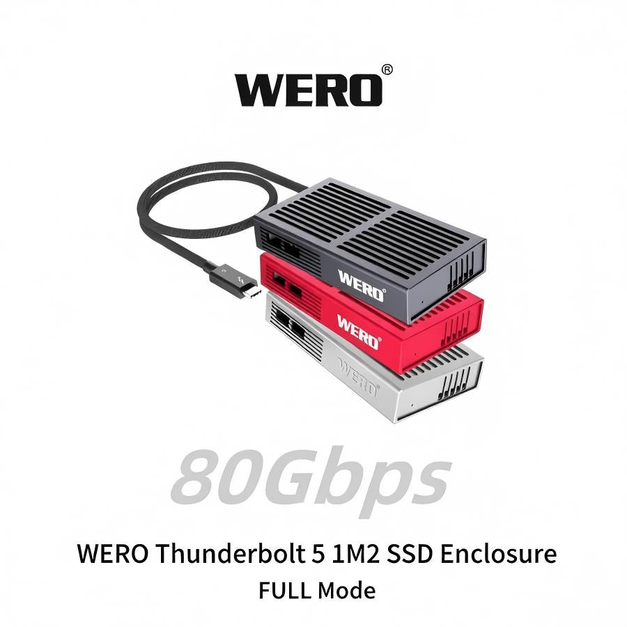 Thunderbolt 5 full mode M.2 SSD Enclosure 80Gbps/40Gbps/USB3.2 20Gbps /USB3.1 10Gbps/USB3.0 5Gbps/USB2.0 MAX Speed 7000M/s