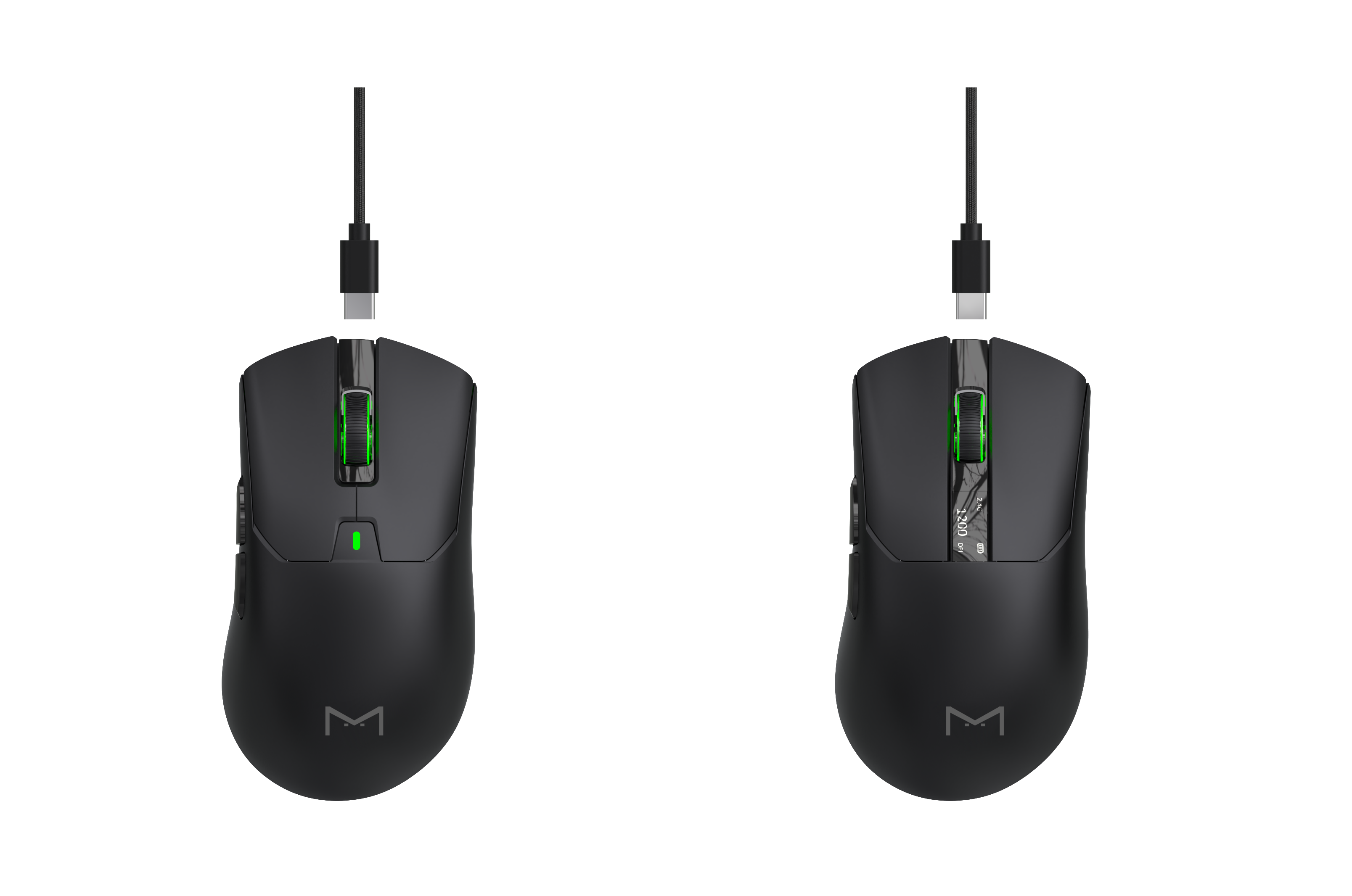 Ultralight 55g Rechargeable Wireless Mouse with LCD Screen - 2.4G & Bluetooth Dual Mode