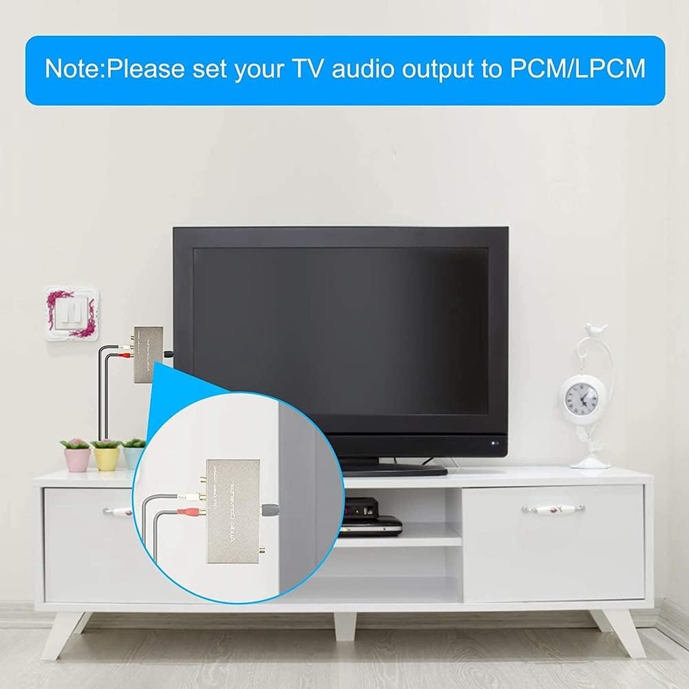 192KHz HDMI ARC Audio Extractor Digital to Analog Converter,SPDIF Toslink Coaxial to RCA 3.5mm AUX Adapter for TV, PS4, Home Theater, Soundbar--EX59-A-0-SY-V1-S1