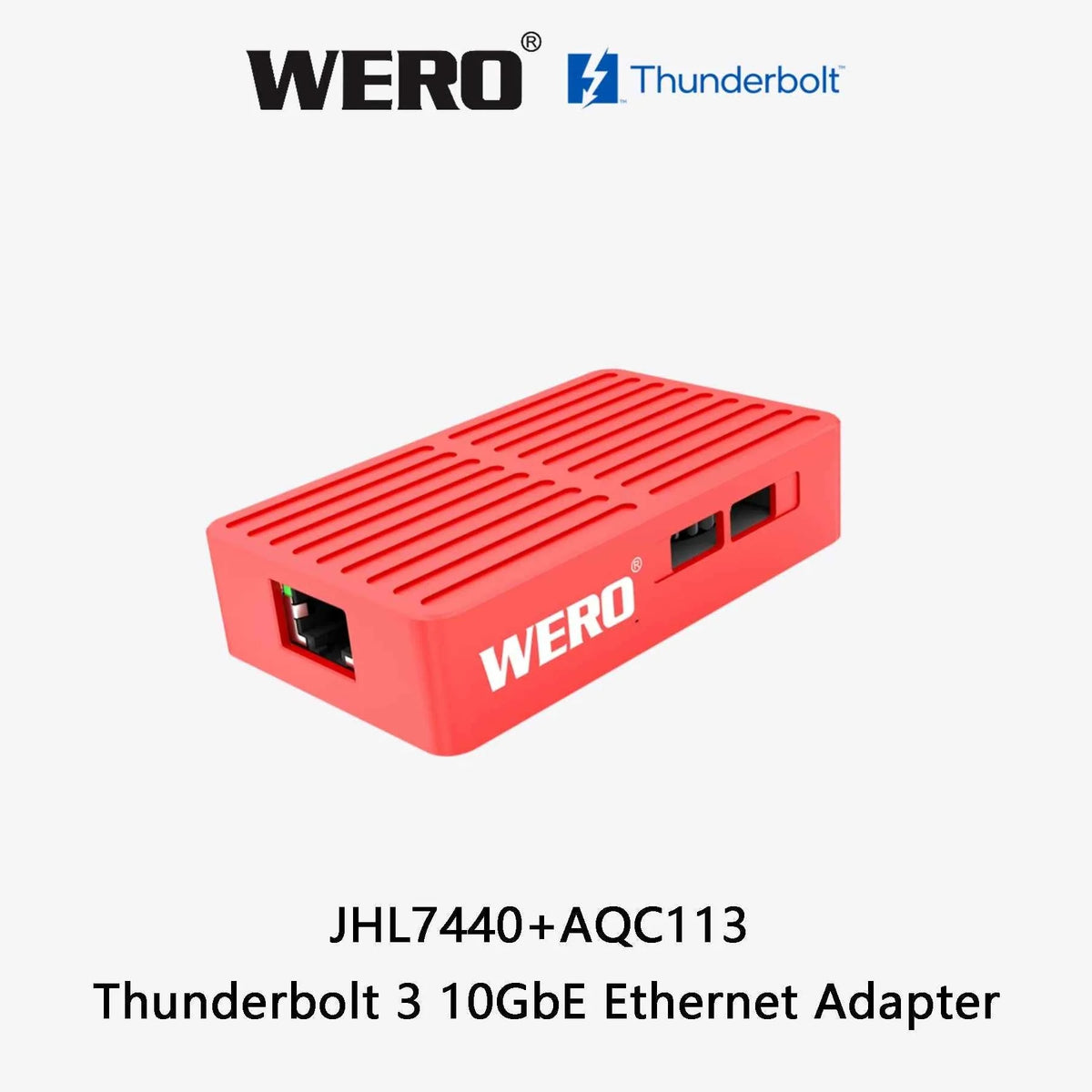 WERO Thunderbolt 10G Network Card Compatible with 3/4/5 10G Ethernet RJ45 Electrical Port Adapter Converter(TBT3-10GbE)