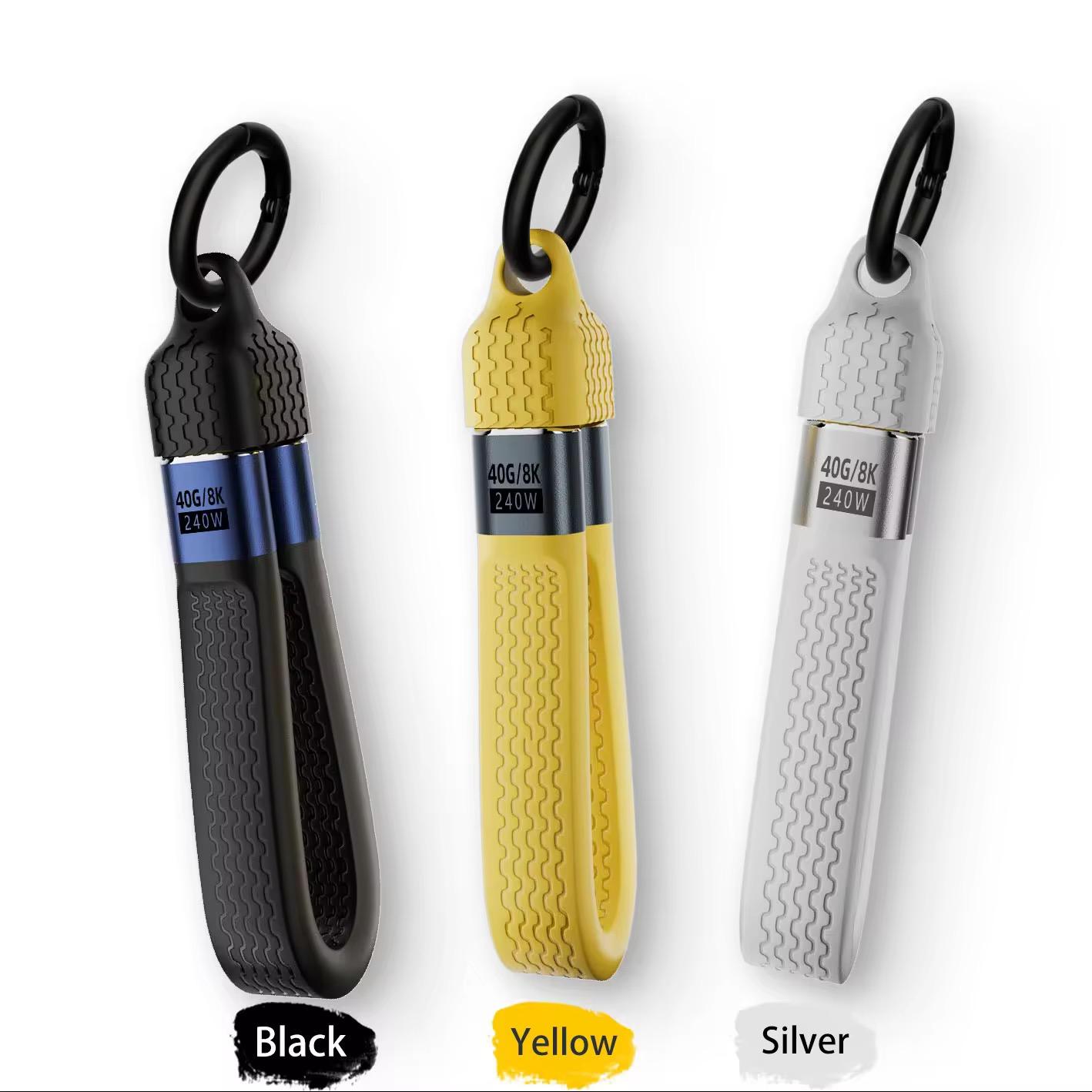 Mini Keychain USB 4 Cable,PD 3.1 240W(48V/5A) Fast Charging & 40Gbps Data Transfer Portable Type C Cord for Carabiner for Phone, Mobile Power,Laptop(13cm)