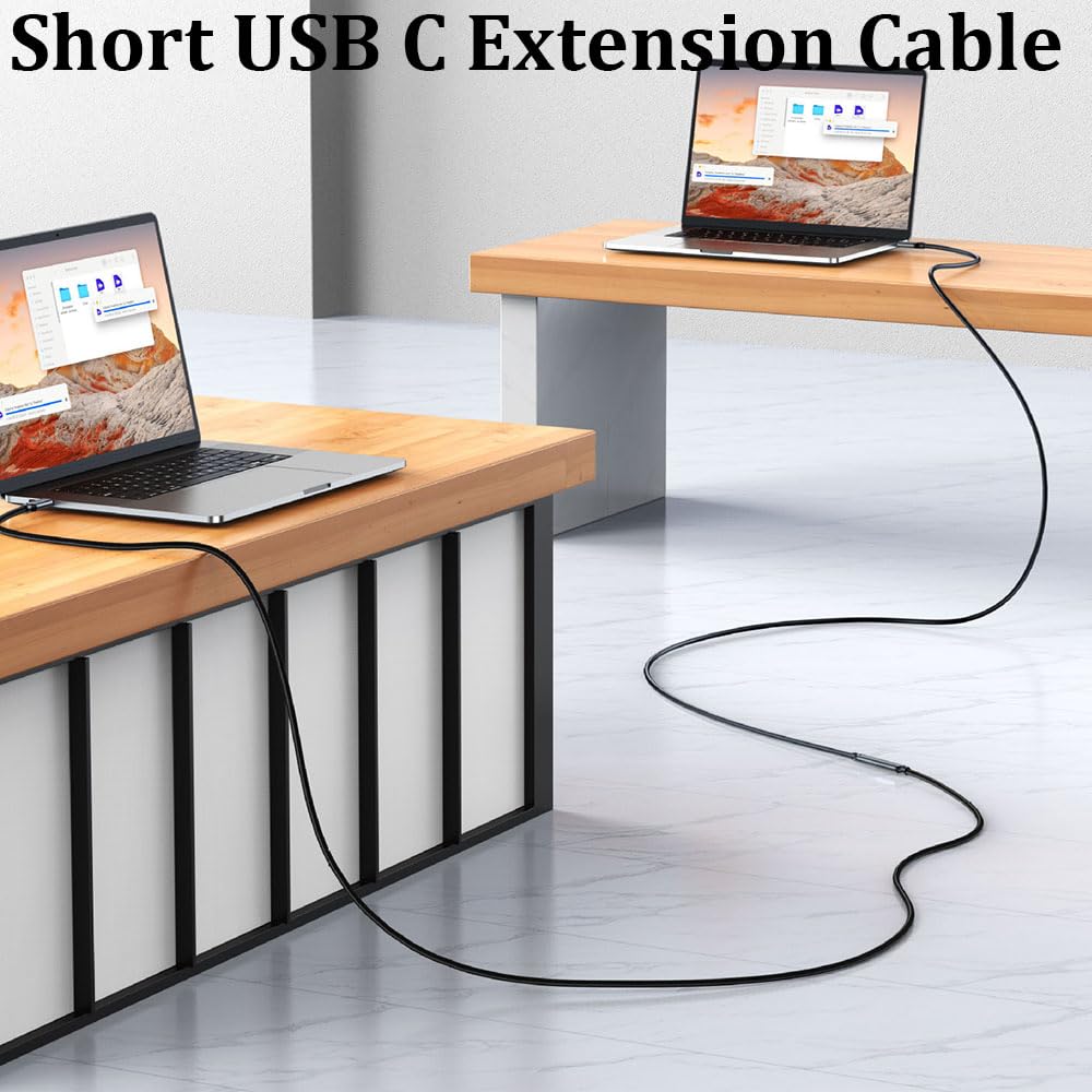 USB-C Extension Cable, 20Gbps USB Type C Male to Female Cable, PD240 Fast Charging,8K@60Hz Video Output for Tablets, USB Drives, Keyboards, Smartphones--CC0091-B