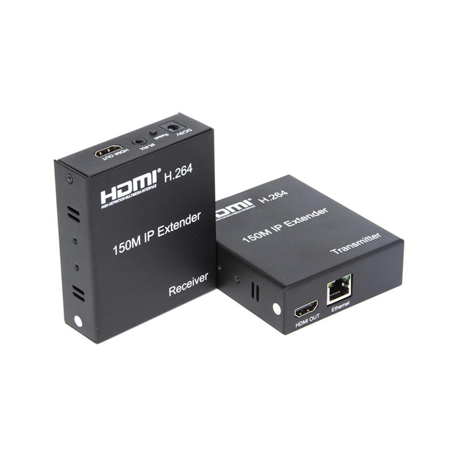 150M HDMI 1080P IP Extender, Via RJ45 Ethernet Network Cat6 Cat 6 6a Cable Extension Via Switch 1 Transmitter to Multi Receiver with H.264 for PS4 Laptop TV (TX+RX)-EX03-A-150M-BK