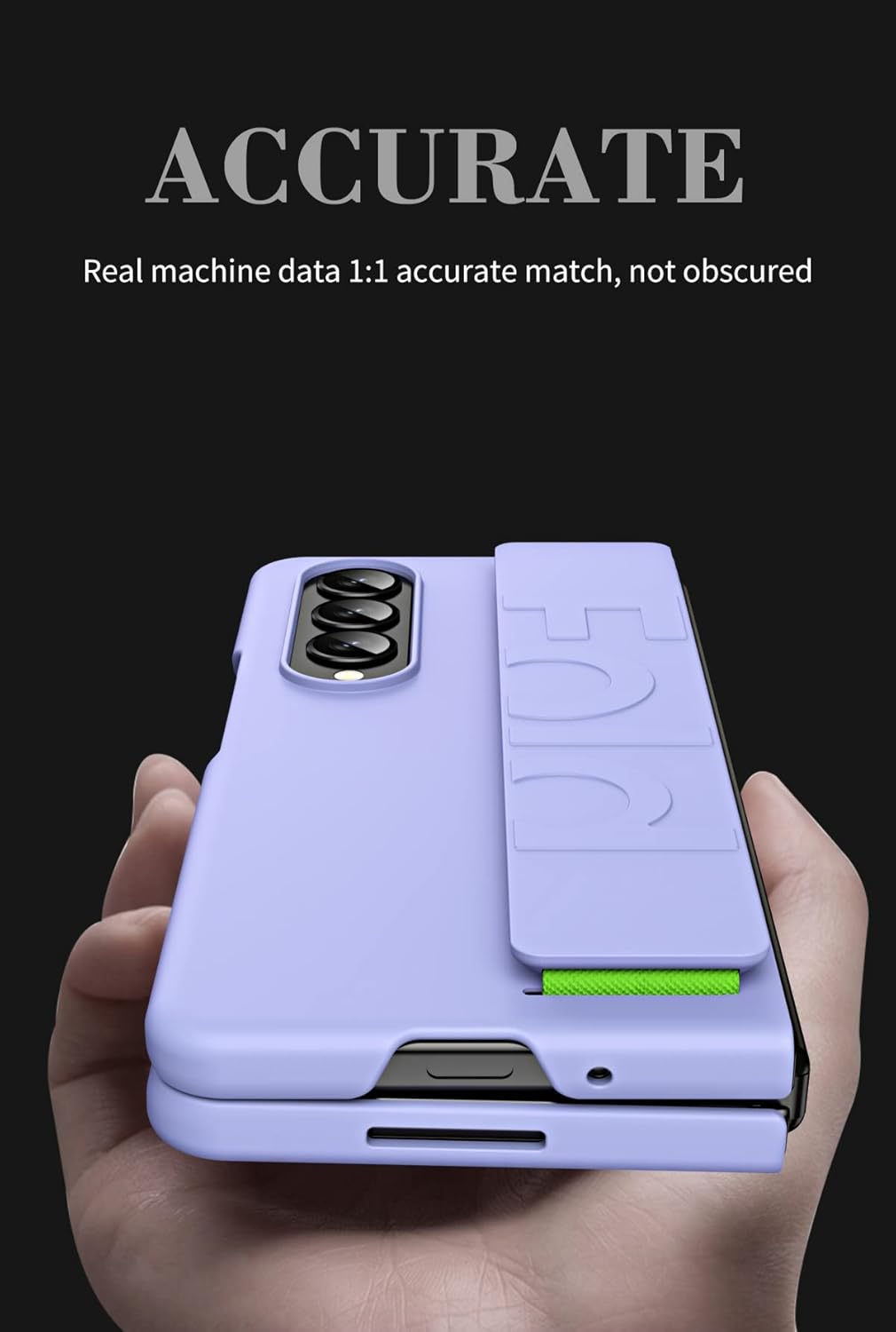 Samsung Galaxy Z Fold 4/5/6 Protective Grip Cover Case,Slim & Lightweight Shockproof Hard PC Wrist Strap Handheld Folding Case with Wristband