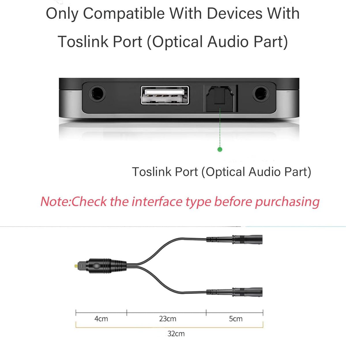 Digital Optical Audio Splitter 1 in 2 Out — For Xbox, PS3, PS4, PS5, DVD, TV Box, Home Theatre Receiver & Sound Bar-（FS-T-066）