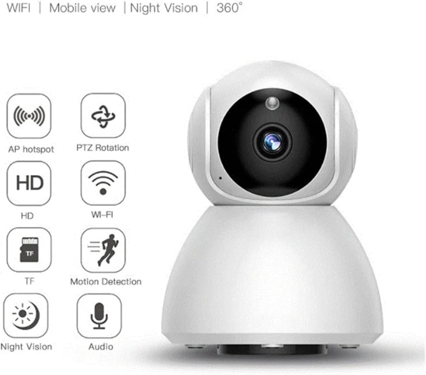 V380 Pro 3MP Wireless WiFi Baby Monitor IP Camera, Two-Way Audio Night Vision Human Motion Detection Wireless Home Surveillance Camera