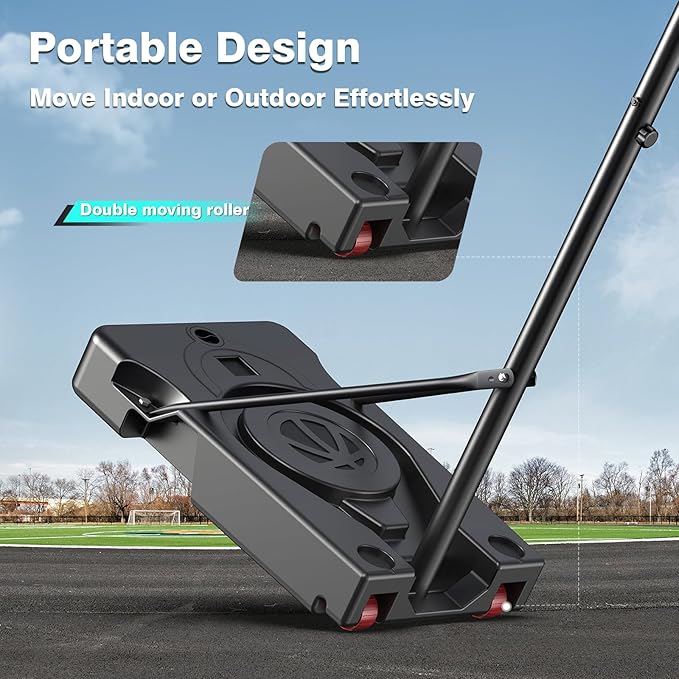 Basketball Hoop Outdoor, 10FT Adjustable Basketball Hoops Portable Basketball Goals with 45 Inch Shatterproof Backboard for Kids Teenagers Youth Adult