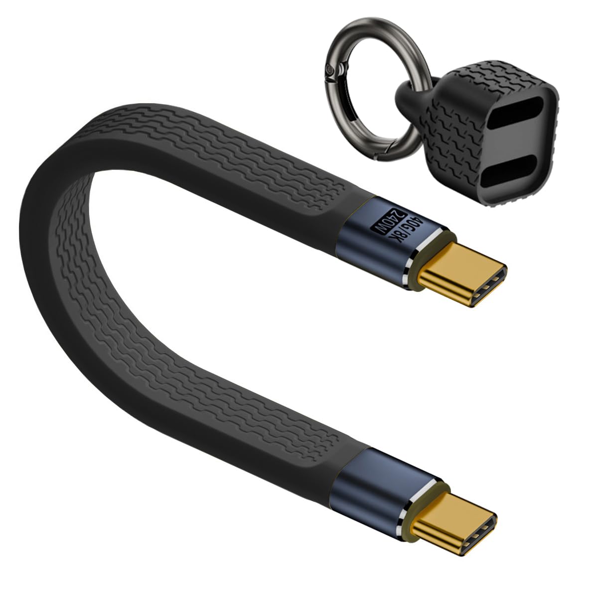 Mini Keychain USB 4 Cable,PD 3.1 240W(48V/5A) Fast Charging & 40Gbps Data Transfer Portable Type C Cord for Carabiner for Phone, Mobile Power,Laptop(13cm)