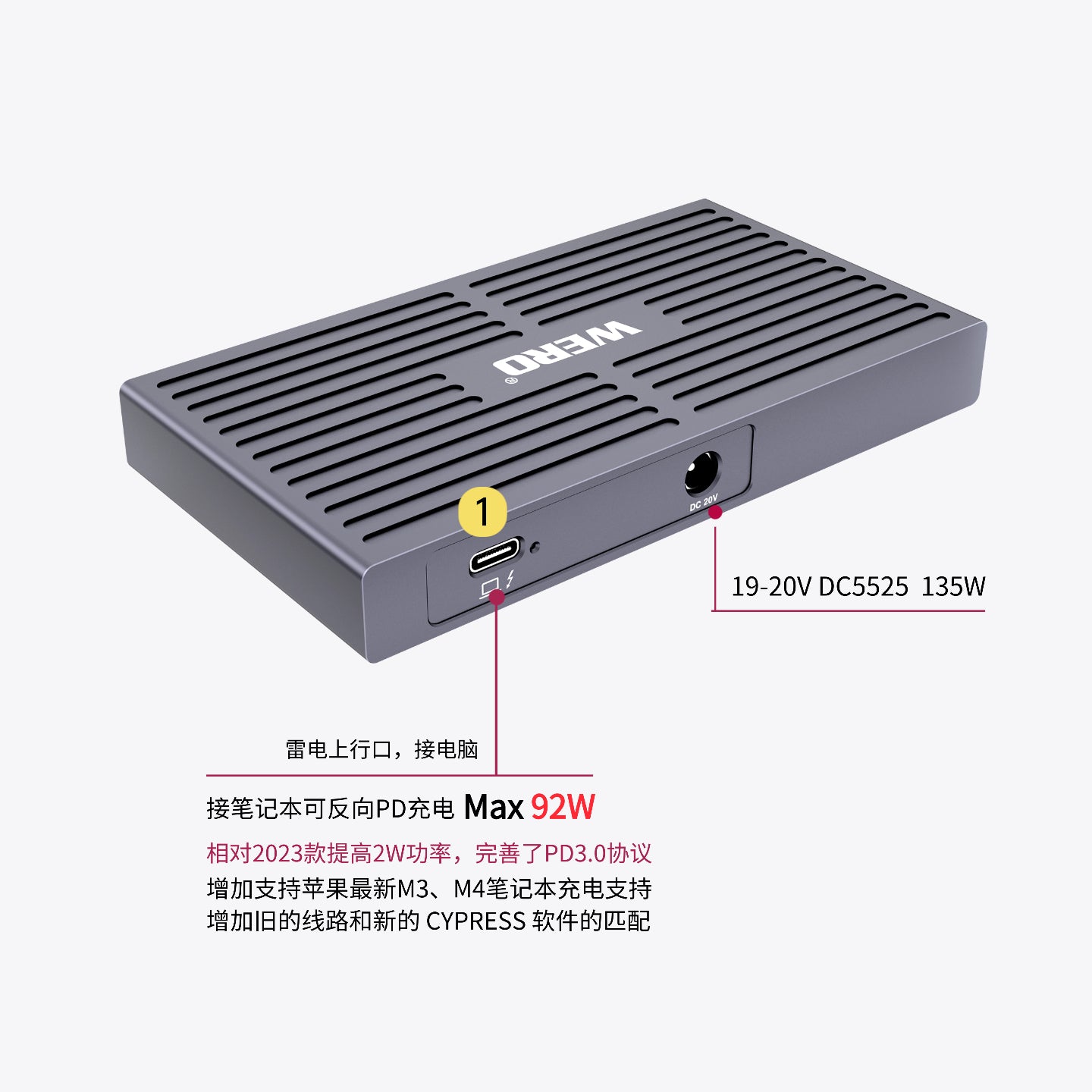 WERO Thunderbolt 4 Hub HUB Expansion Dock Thunderbolt 5/4/USB4 Universal 25 Models JHL8440 Mac Suitable