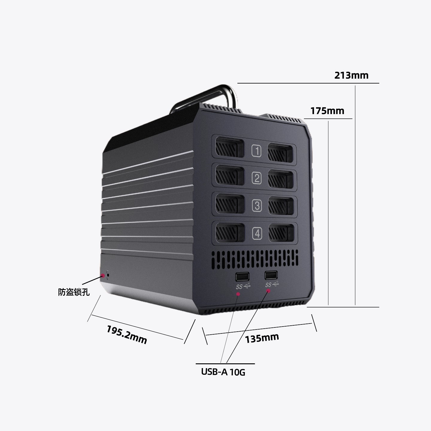 WERO Thunderbolt 3 40Gbps 4-Bay U.2/3 SSD Enclosure