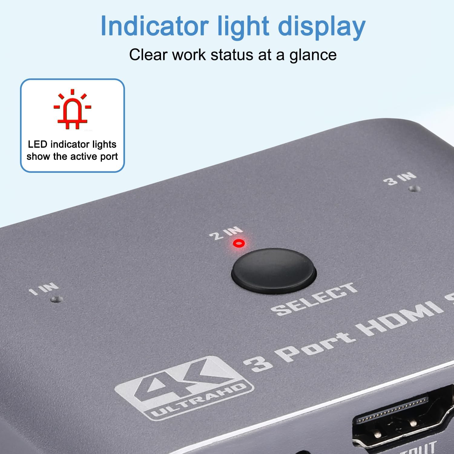 HDMI Switch 4K@60Hz, 3 Port HDMI Switch 3 in 1 Out with IR Remote Control, Support 4K, 3D, 1080P, HDMI 2.0, HDCP 2.2, Ultra HD for HDTV, PS4/5, Game Consoles etc-EX44-A-0-BK