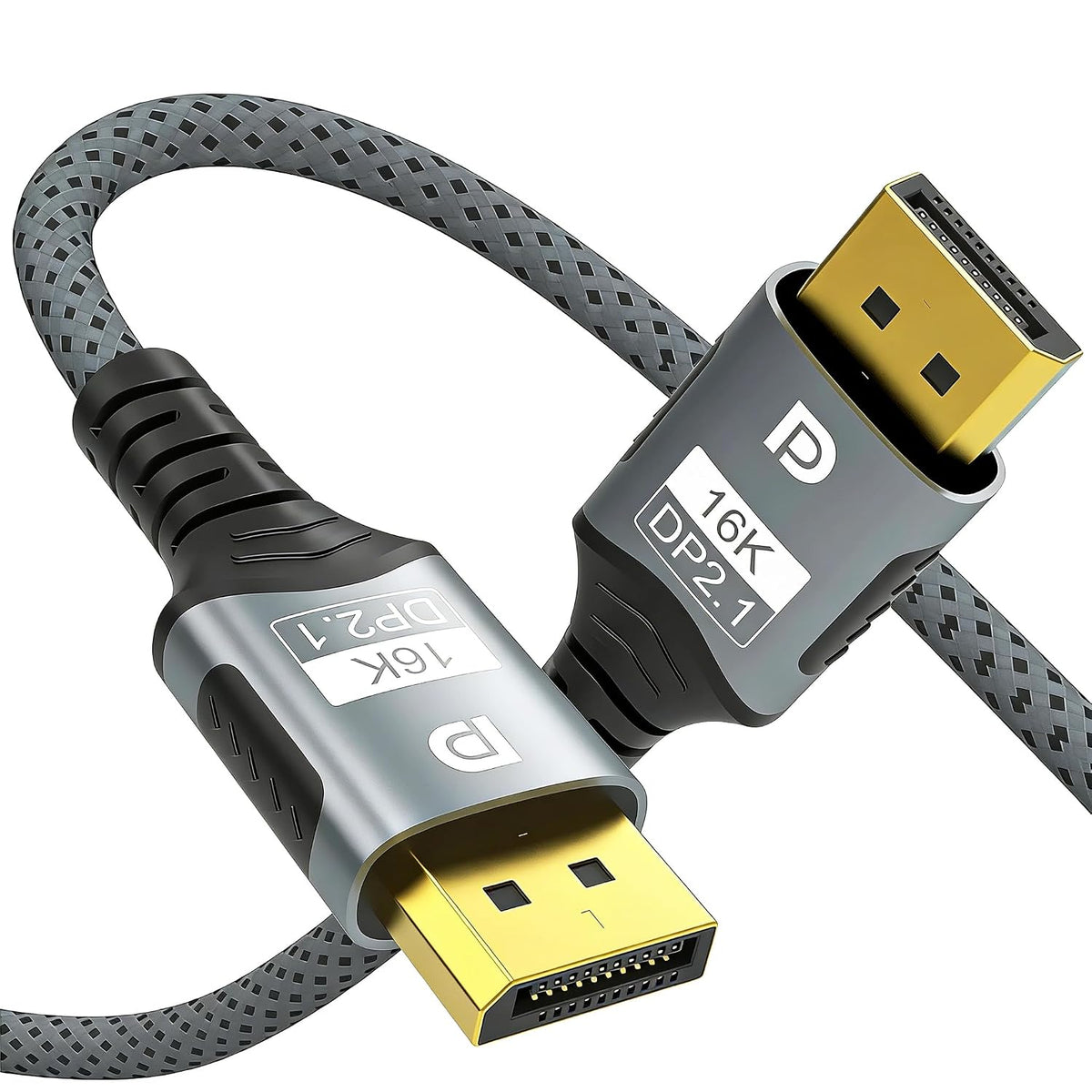 16K@30Hz DisplayPort Cable,40Gbps Ultra High Speed Braided Nylon Cord with Ethernet,Supports 16K@30HZ/8K@60HZ/4K@240HZ HDCP 2.3 & Dynamic HDR for for Laptop, Projector, Gaming Monitor, Gaming Devices-AV98-A