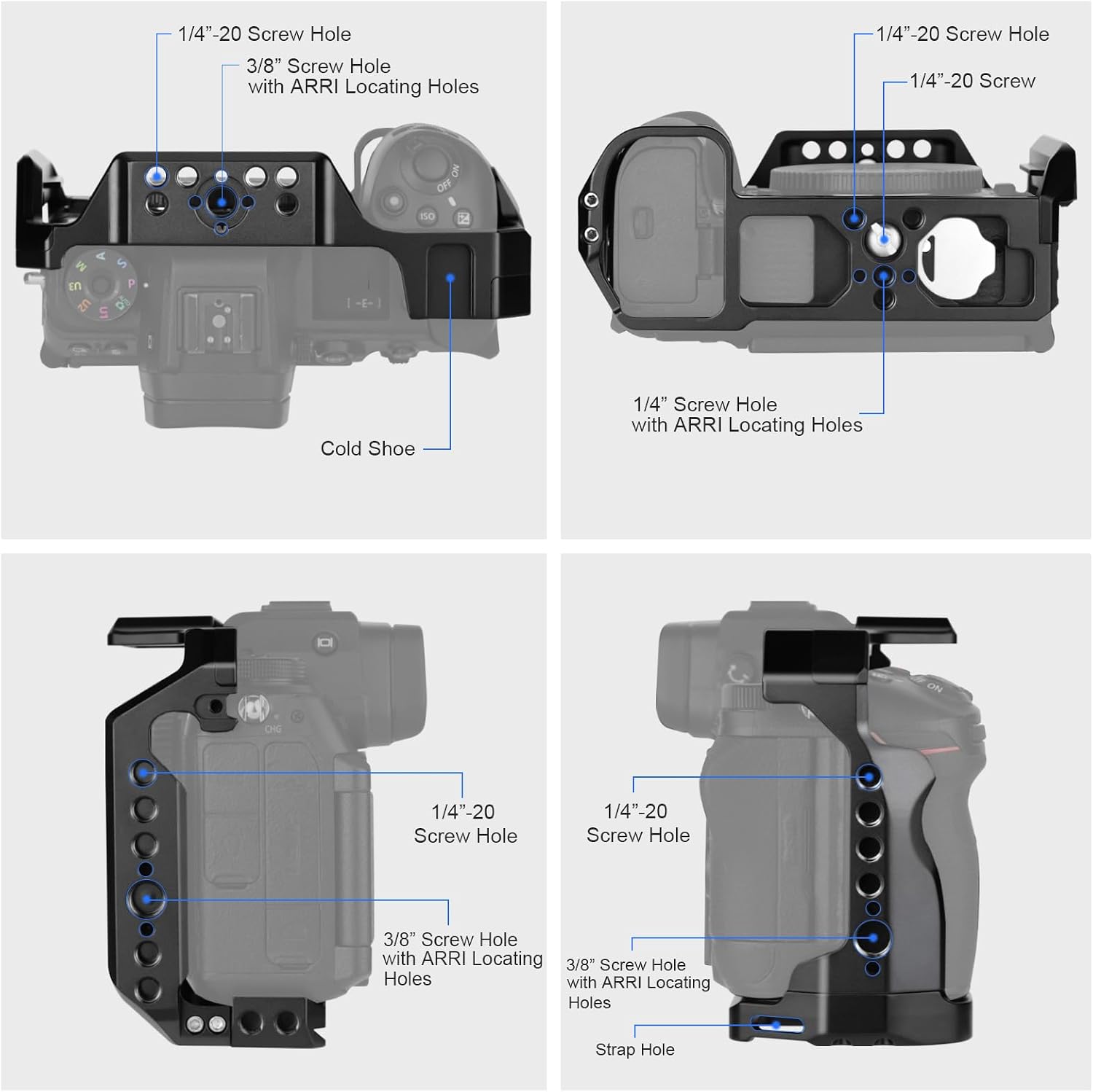 Camera Protection Frame Rig with Arca Base,Video Cage for Vlog Video Shooting,Camera Cage for Nikon Z6III/Z5/Z6/Z7/Z6II/Z7II,