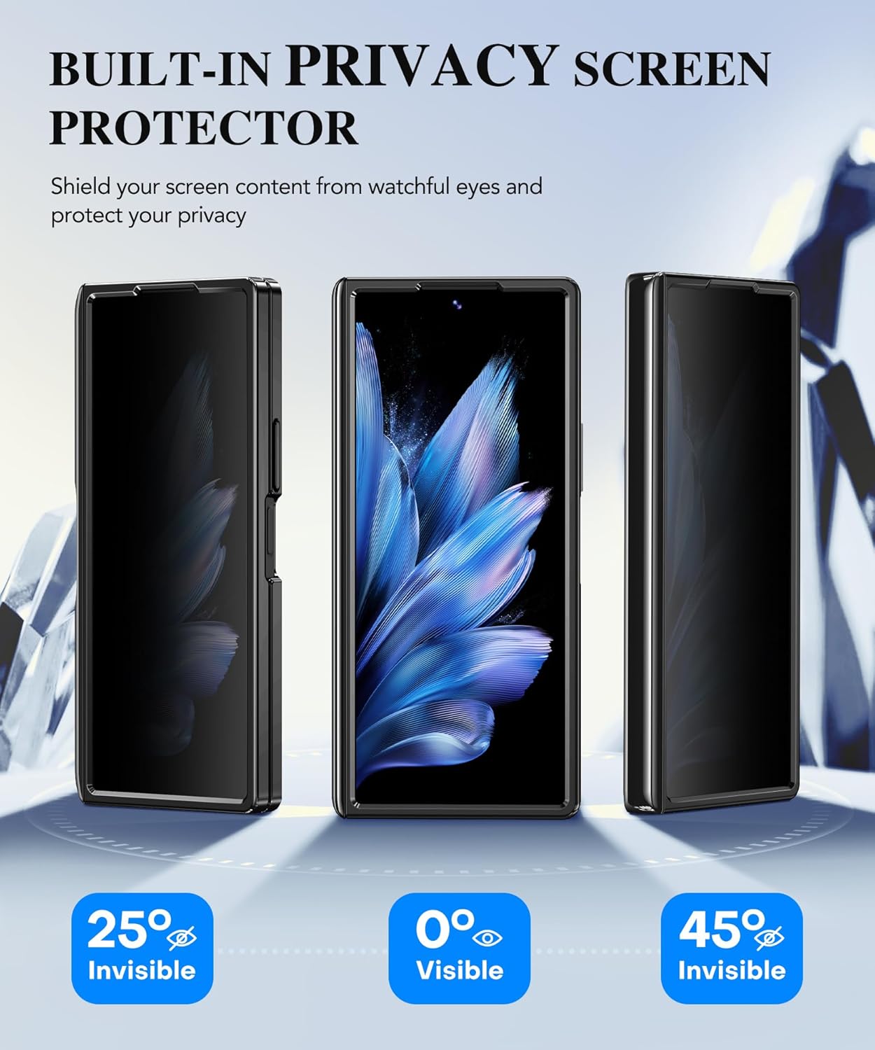 QGeeM Case for Samsung Galaxy Z Fold 7, Compatible with MagSafe, Built-in Kickstand & Hinge Protection, Built-in Screen Protector, Clear Plating Design Full-Body Slim Shockproof Phone Cover, Black