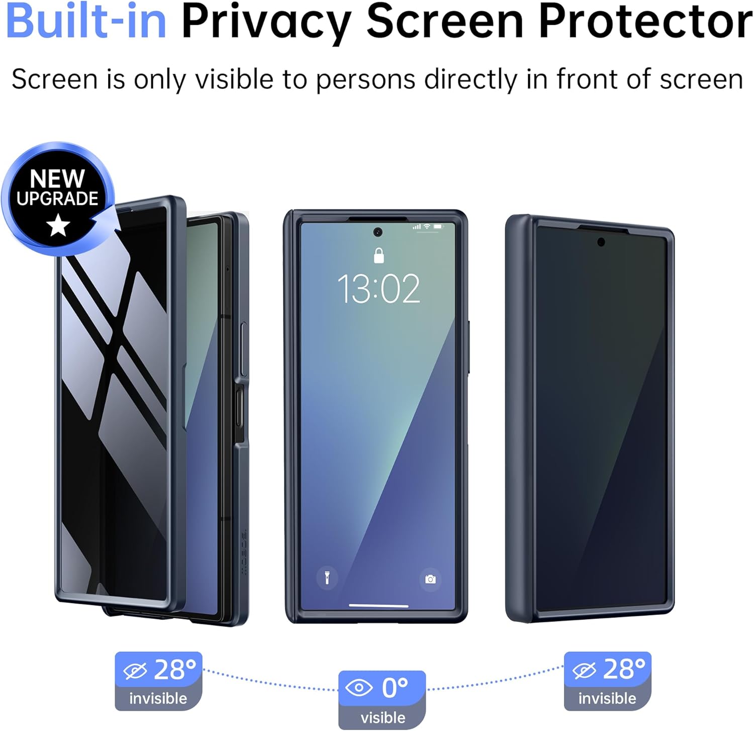 MOBOSI Shockproof Phone Case for Samsung Galaxy Z Fold 7, Full Body Hinge Protection & Built-in Privacy Screen Protector, Magnetic MagSafe Compatible Cover for Z Fold7, Black