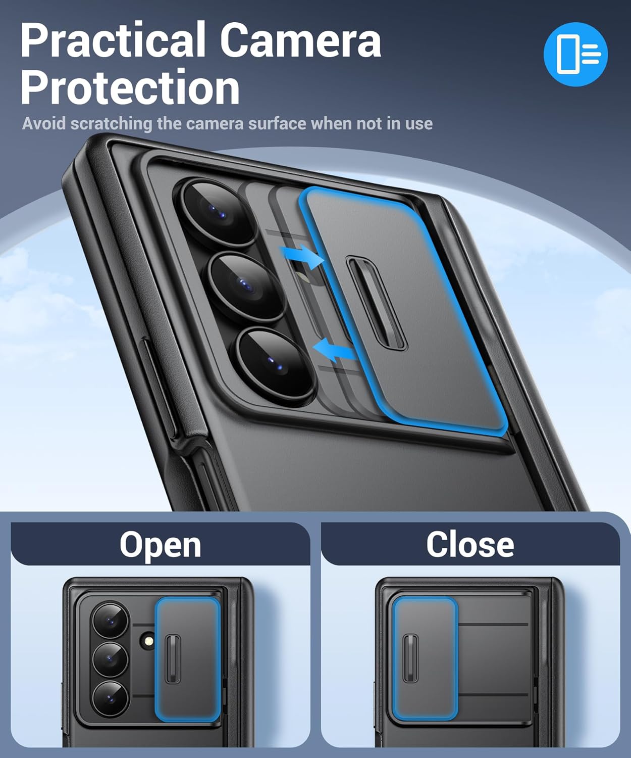 MOBOSI Anti Spy Full Body Shockproof Case for Samsung Galaxy Z Fold 7, Built-in Privacy Screen Protector, Hidden Kickstand, Slide Camera Cover & Hinge Protection, Black