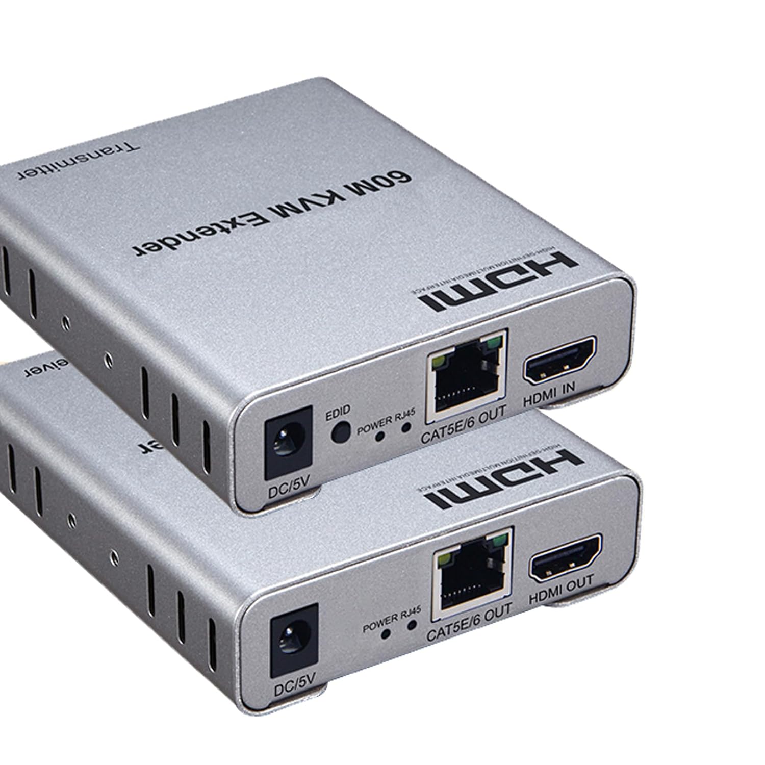 196FT（60m) HDMI KVM USB Extender with Loop Out and IR Control, HDMI KVM Extender Kit Balun 1080P 60Hz Over Cat5e/6 Ethernet Cable for USB Keyboard Mouse (TX and RX)-EX05-A-60-SY