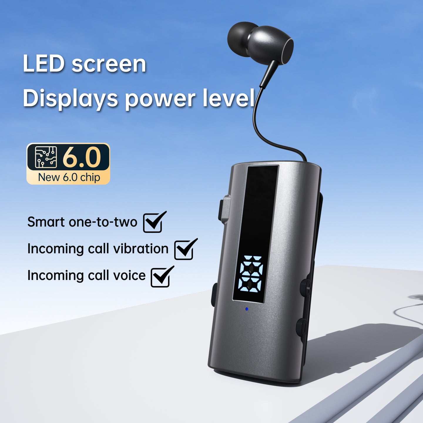 K92 Collar Clip Wireless Bluetooth Earphone