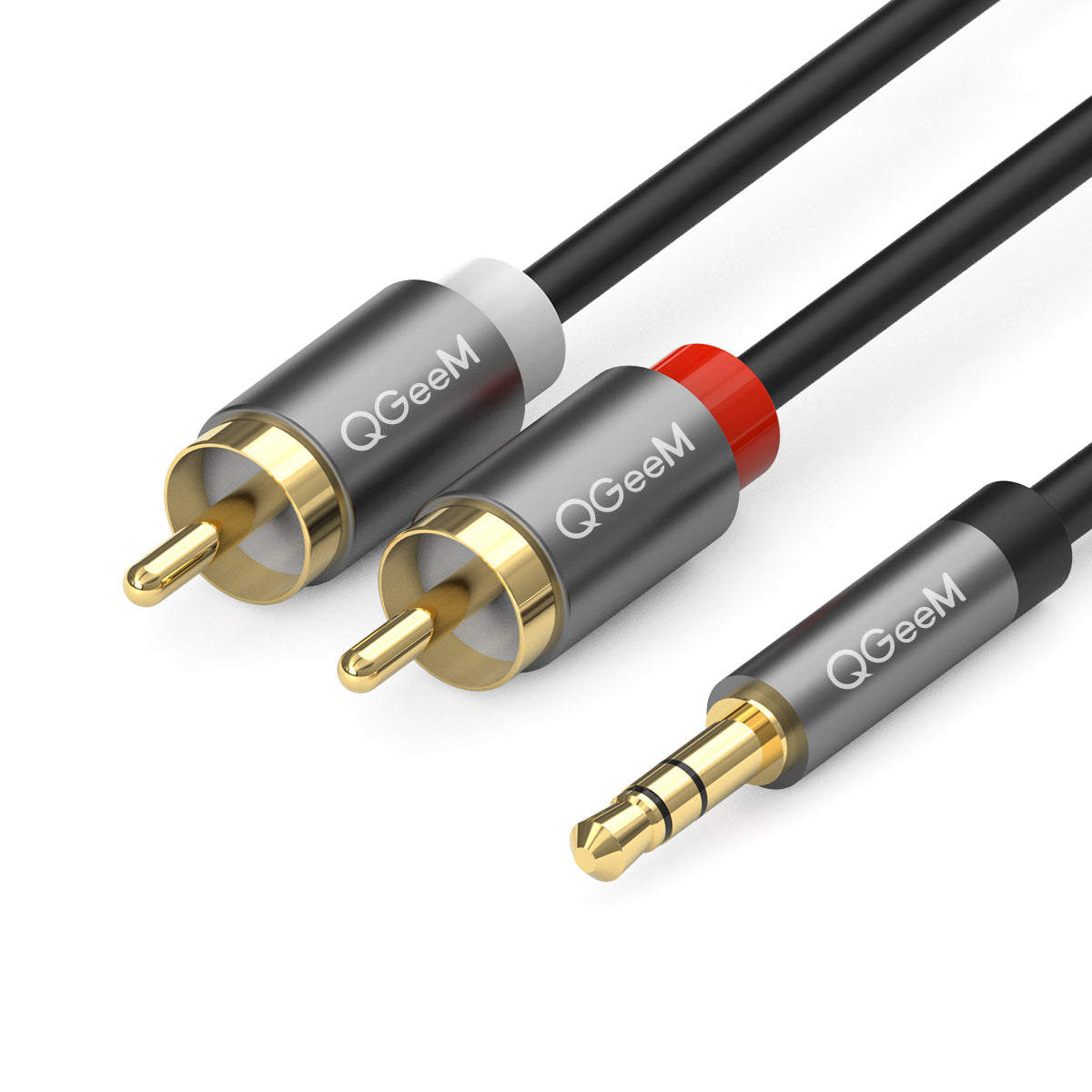 QGeeM 3.5mm to 2RCA Cable, 2RCA Male to Aux Audio Adapter, HiFi Sound