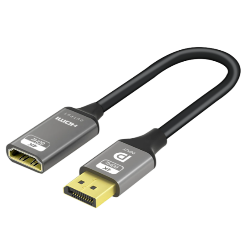 4K@60Hz Display Port to HDMI Adapter, Uni-Directional Display Port Computer to HDMI,Plug & Play Converter with Audio & Video Sync for HDTV/Monitor/Projector/PC--AV54
