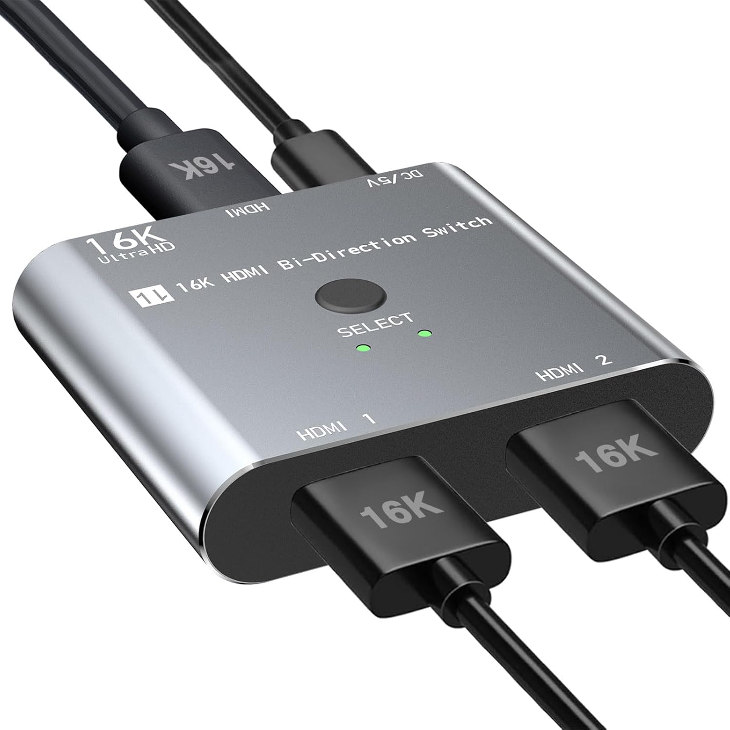 HDMI Switch, 16K HDMI Splitter 2 in 1 Out HDMI 2.1 Splitter Bi-Directional 8K@120Hz 4K@240Hz, HDMI Switcher 1 in 2 Out 16K HDMI Video Converter