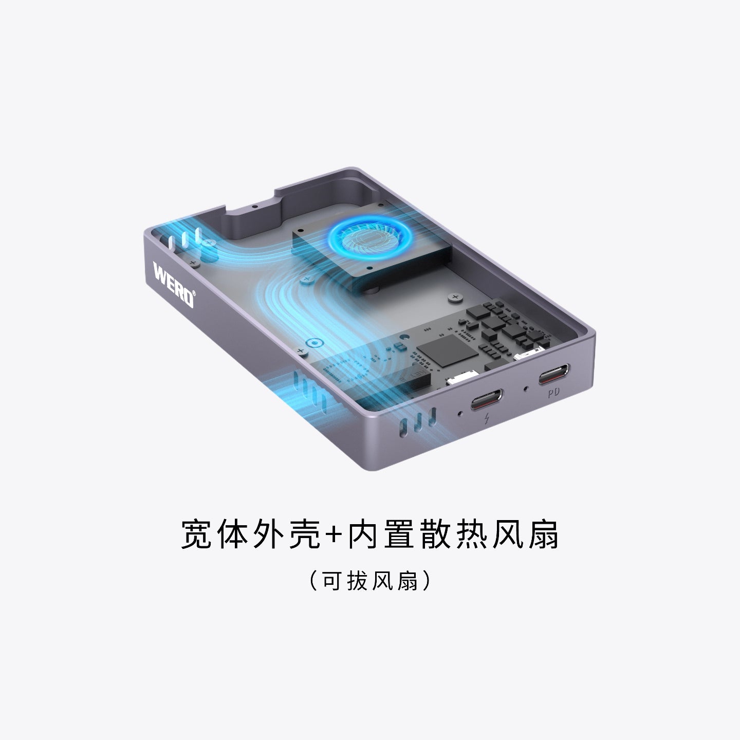 WERO Thunderbolt Hard Disk Box 3/4/5 Computer Dual Mode 40G/10G Auxiliary Power Supply Phone Magnetic Mobile External Box(SSD-Magnetic)