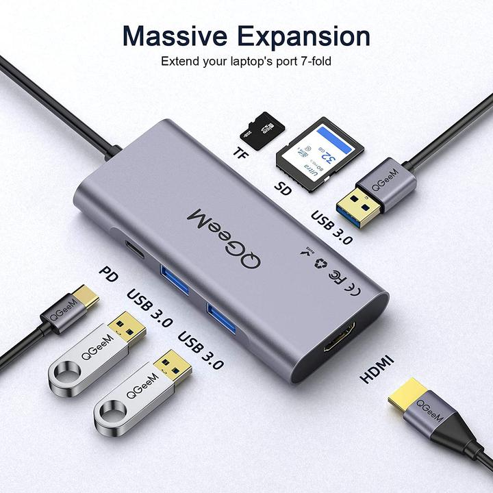 QGeeM 12-in-1 USB-C Docking Station with VGA