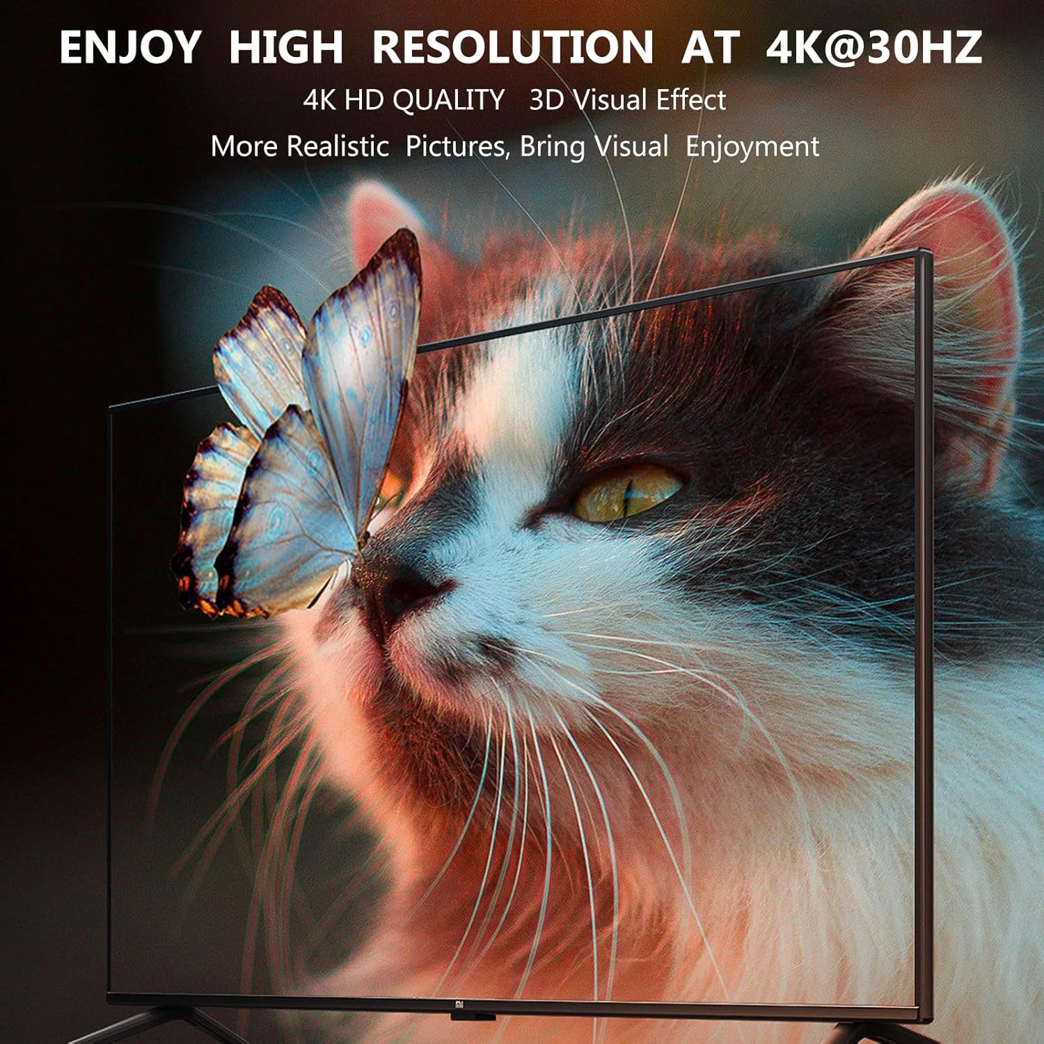 4K 1x2 HDMI Splitter1 in 2 Out, 2 Port Powered hdmi Splitters 4K@30Hz Dual Monitors Duplicate/Mirror (Not Extend) for PS4 /HDTV/Projector-HDXH2