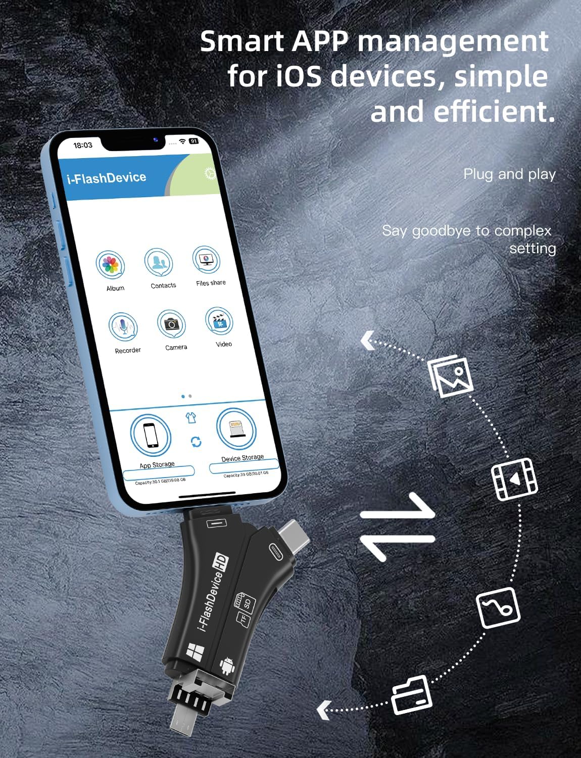 4 in 1 Micro SD Card Reader Trail Camera Viewer, Portable Memory Card Reader SD Card Adapter for SD and TF Cards for iPhone/ipad/Android/Mac/Computer/Camera--ST12-A