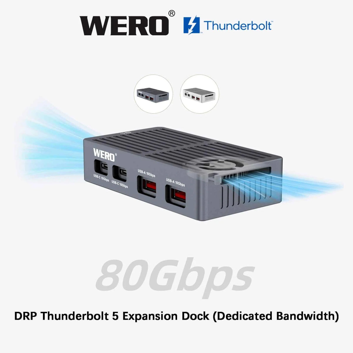 WERO DRP Thunderbolt 5 Dual 4K 60Hz Dock, DP HDMI 2.1 for MacBook Pro & Windows PC-TBT5 Individual HUB DRP