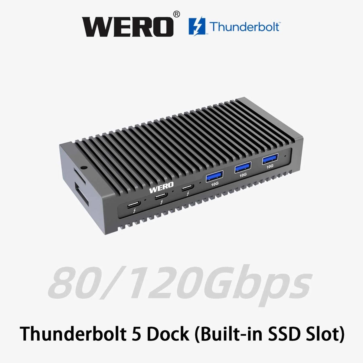 WERO Thunderbolt 5 80/120 Gbps 1M2-DOCK Docking Station(TBT5-1M2-dock)