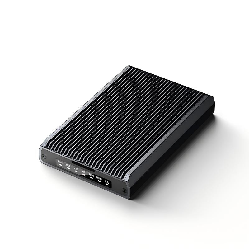 Dual-Slot M.2 NVMe/SATA RAID Enclosure – 20Gbps Portable SSD Box with Offline Copy, Aluminum Alloy Housing, Supports 16TB Storage (2230/2242/2260/2280)-【ST31-001（DB280A3）】