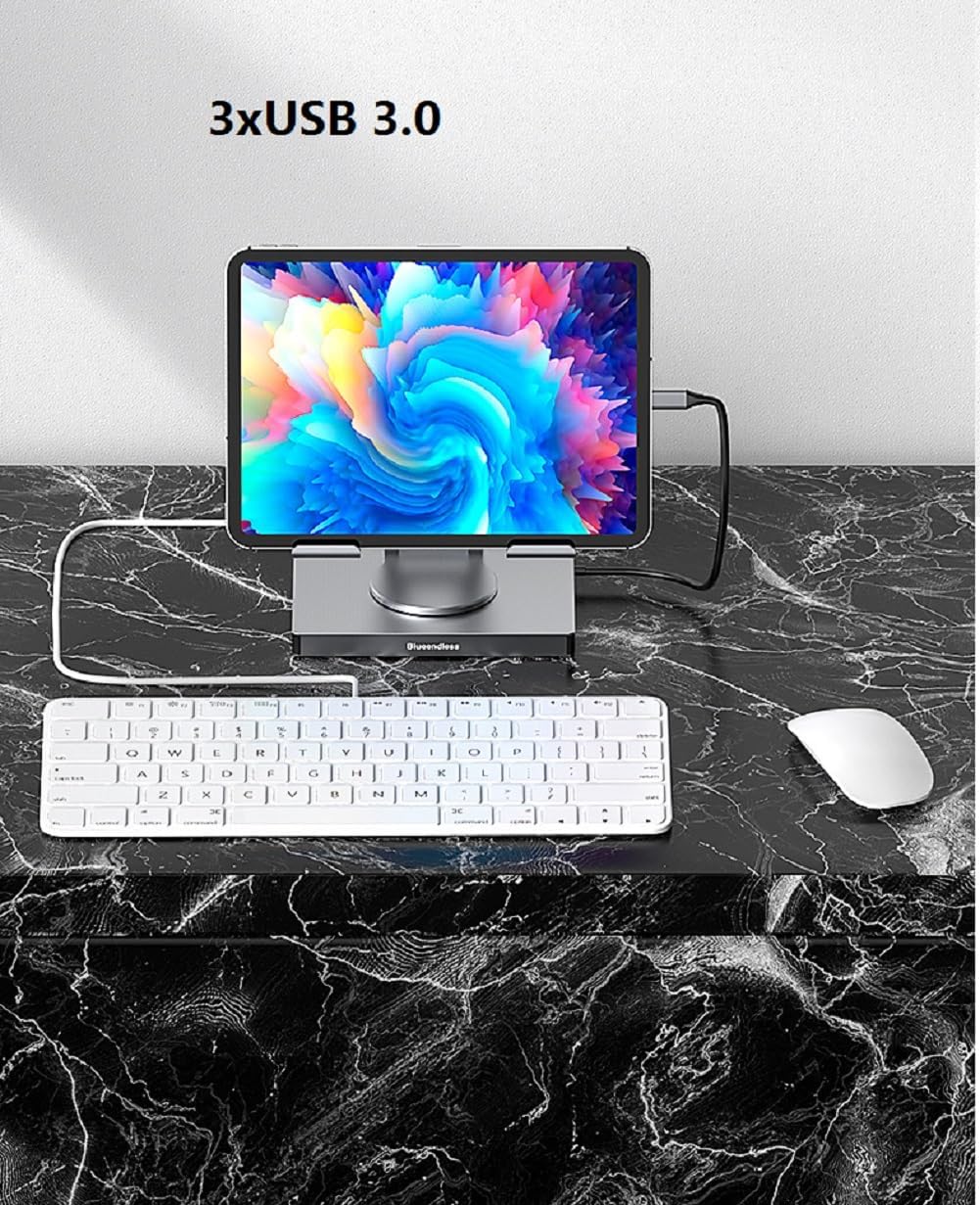 9 in 1 Type - c Hub USB Docking Station Laptop Stand Multiport 3.0 TF Card Slot 4k60hz HDMI - QGeeM