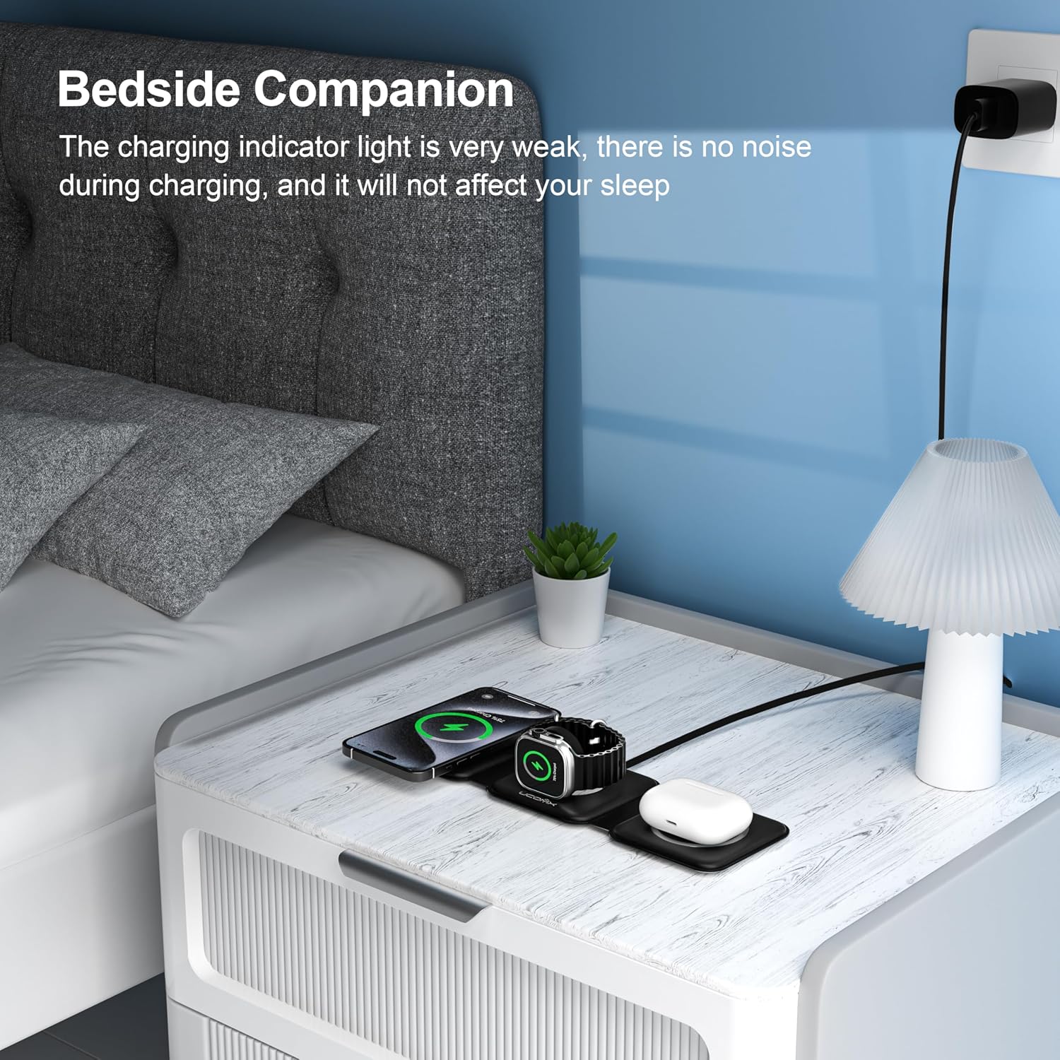 UCOMX Nano 3 in 1 Wireless Charger,Magnetic Foldable Charging Station