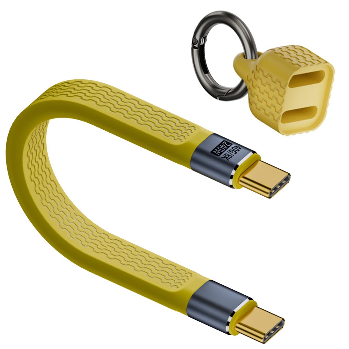 Mini Keychain USB 4 Cable,PD 3.1 240W(48V/5A) Fast Charging & 40Gbps Data Transfer Portable Type C Cord for Carabiner for Phone, Mobile Power,Laptop(13cm)