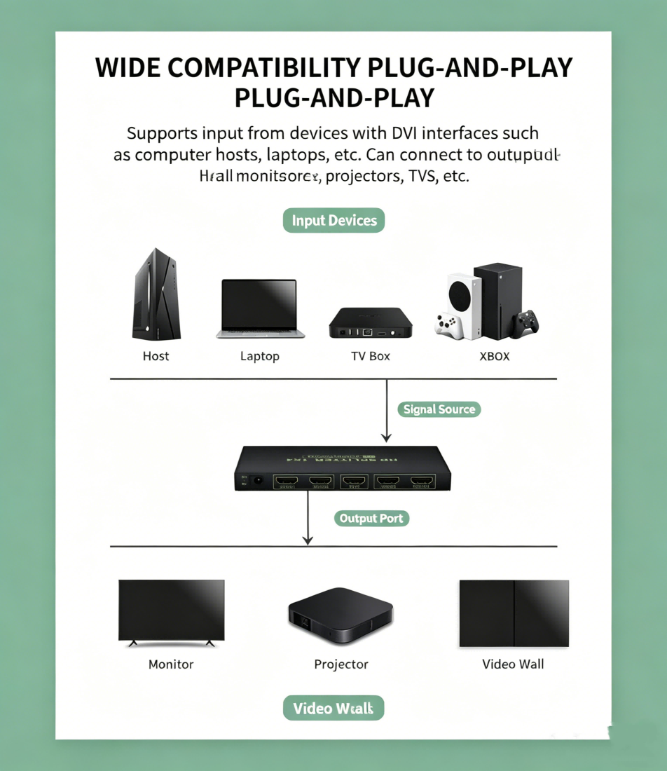 HDMI Splitter 1 in 2 Out,up to 4K @ 60Hz YUV444,Multi Resolution Output,HDMI 2.0& HDCP 2.2,EDID Control,3D CEC Support,18 Gbps, Easy Plug and Play,0℃ to +40℃