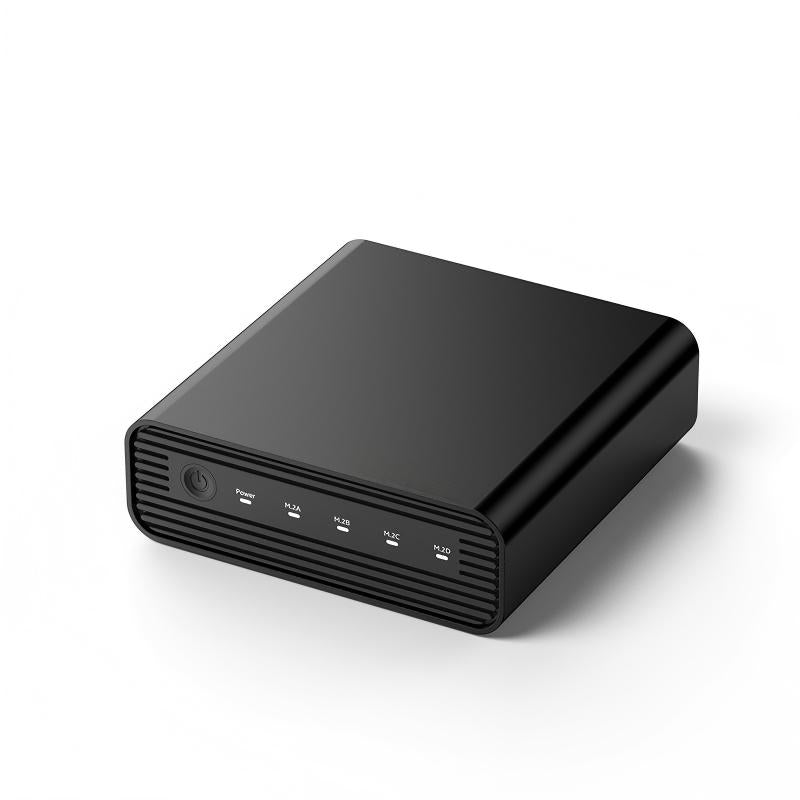 Aluminum M2 4-Bay USB4 External NVME SSD Enclosure M.2 NVME 4 Bay 40Gbps M.2 NVME RAID SSD Enclosure Case with Cooling Fan (RAID Function)-DB2804U4