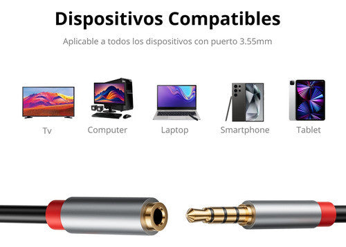 3.5mm 3 pole/M to 3.5mm/F Audio Cable, Audio Only, Gold Plated, Compatible with iPhone iPad Phone, Headset, Gaming Console, Car Stereo, Speaker--AU16-A
