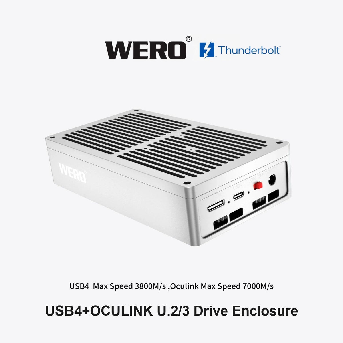 WERO USB4+OCULINK U2/U3 Hard Disk Box Enterprise SSD Solid State Box V-Port Battery Thunderbolt 3/4/5(1XU2-V40-OCULINK)