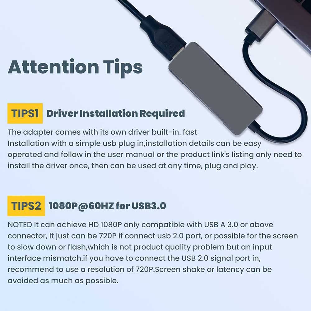 USB 3.0 to HDMI Adapter (4-in-1), USB 3.0 Hub with HDMI 1080P, 3*USB3.0,USB Extender Docking Station for Monitor, PC, Laptop, Desktop Support Windows 7/8/10 & Mac OS-UH04