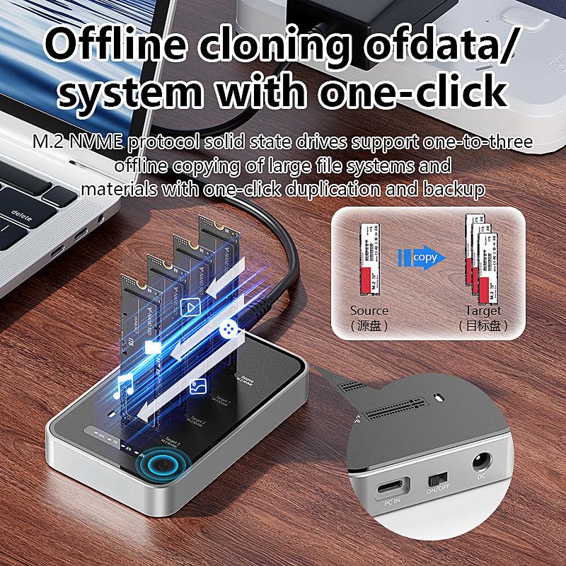 ‌40Gbps USB4.0 4-Bay M.2 NVMe SSD Enclosure – 32TB Capacity PCIe Docking Station with Offline Clone ，compatible with  Windows/Linux/Mac OS/Android---DB2804NA