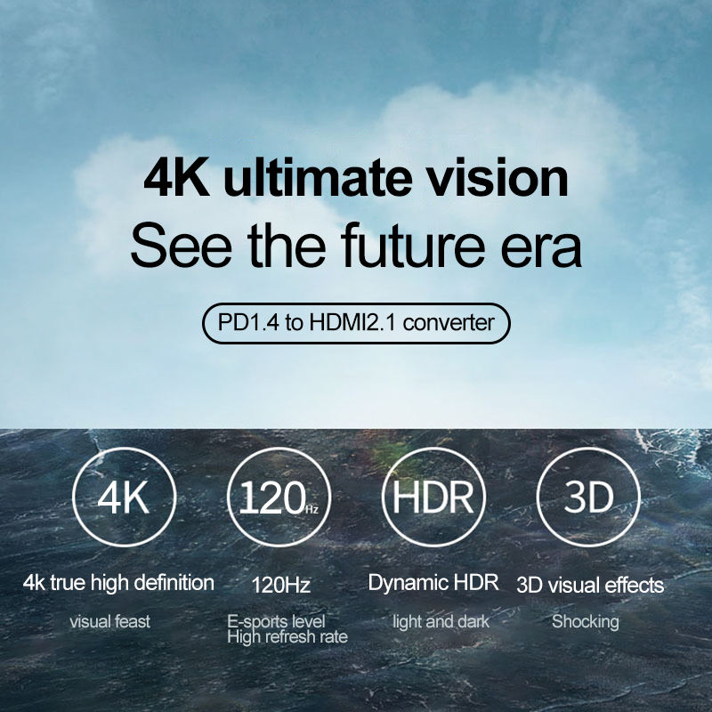 4K@60Hz Display Port to HDMI Adapter, Uni-Directional Display Port Computer to HDMI,Plug & Play Converter with Audio & Video Sync for HDTV/Monitor/Projector/PC--AV54