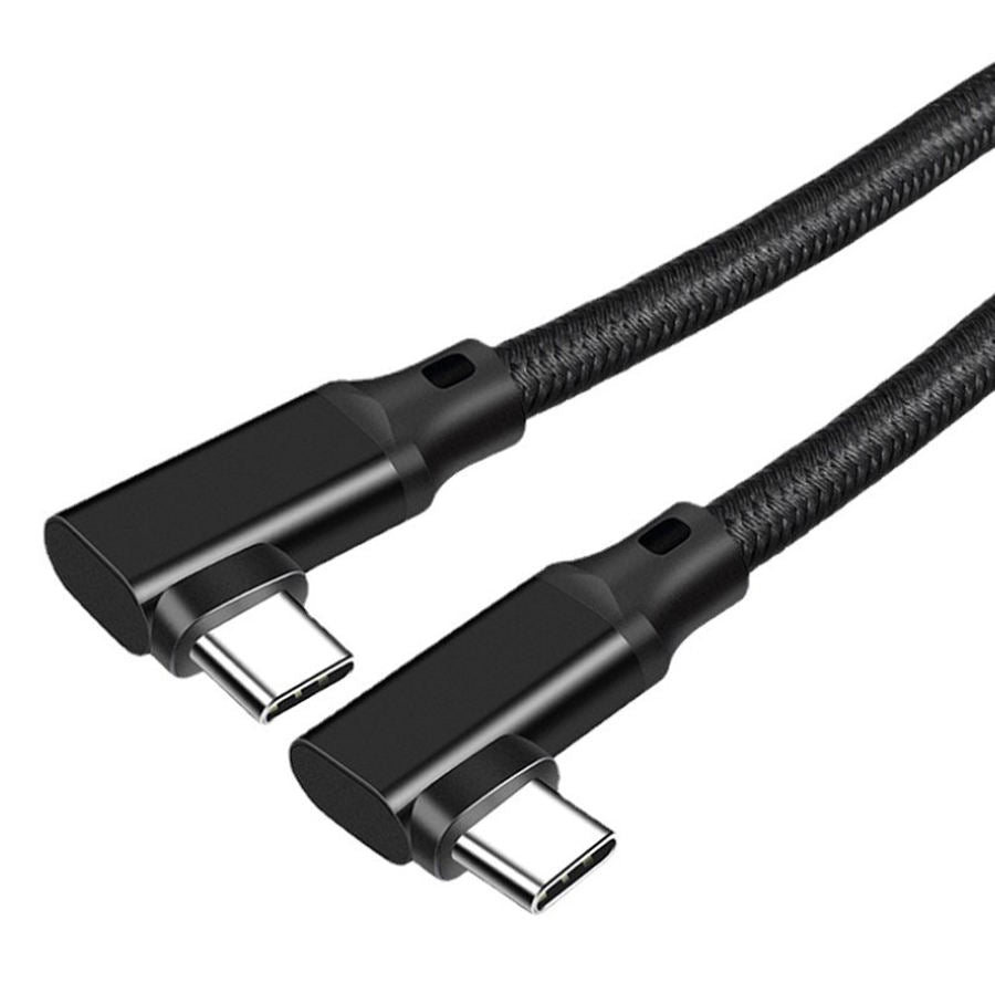 90 Degree Right Angled USB-C to USB-C VR Cable, 20Gbps Data Transfer,PD100W Fast Cahrging, 4K@60Hz Video Output for smartphones, laptops, and cameras--CC0030-F-0.2-BK
