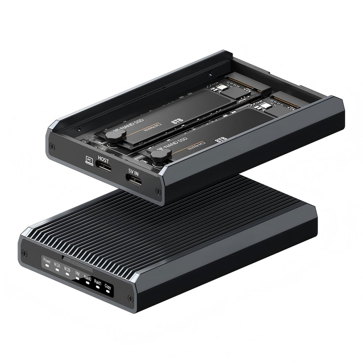20Gbps M2 NVME SATA Array SSD Enclosure External RAID SATA NVME M.2 SS