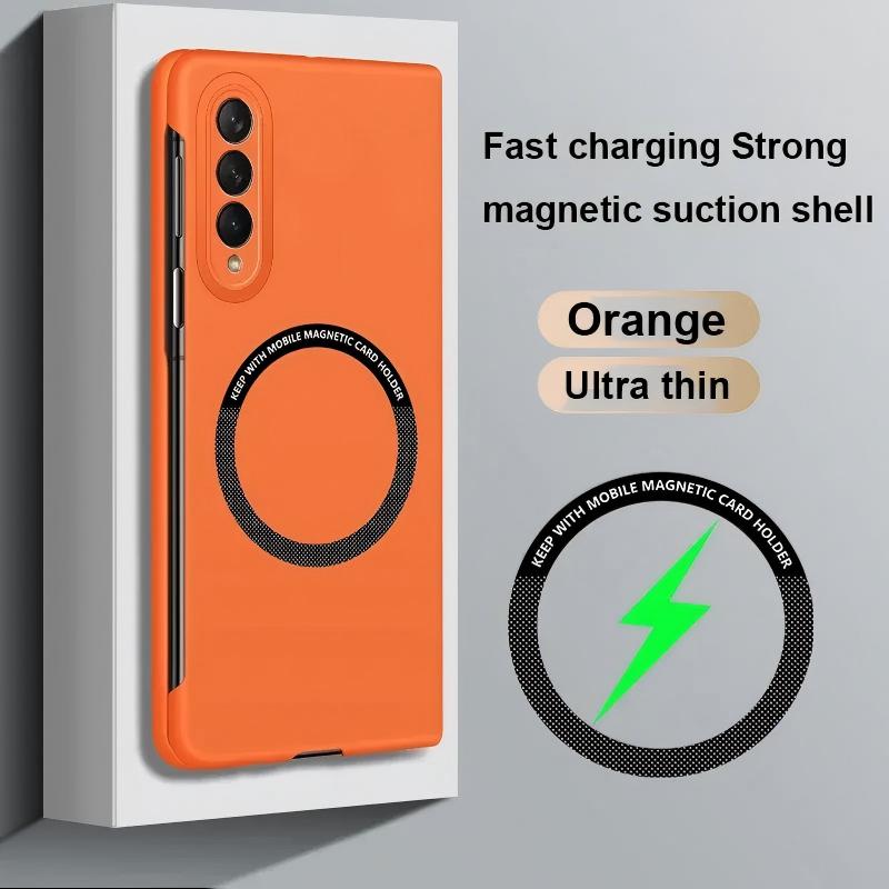 Magnetic Case for Samsung Galaxy Z Fold 8/7/6 – Slim Wireless Charging Compatible Cover with Magnetic Car Mount Support, Raised Camera Lens Protection & Shockproof Anti-Scratch Bumper, Easy Snap-On Fit