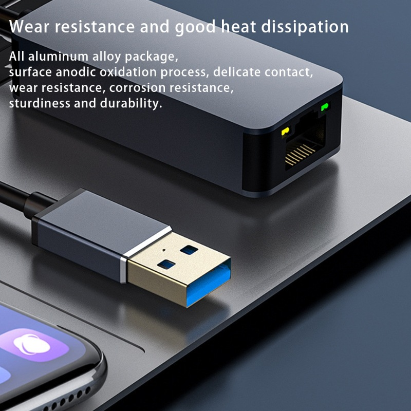 QGeeM USB A to Ethernet 5Gbps Adapter, USB A to RJ45 Gigabit LAN Ethernet Network Adapter for Windows, Mac OS, iPad OS and More-UA43A