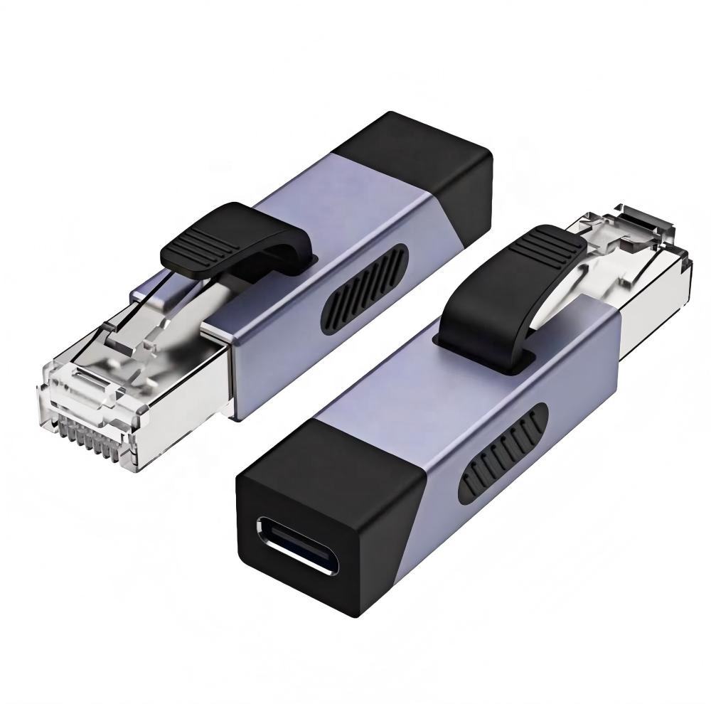 RJ45 to USB-C Gigabit Ethernet Adapter, 1000Mbps Type C Ethernet Network Adapter, Plug and Play Aluminum Converter for Laptop, MacBook, iPad, Steam Deck