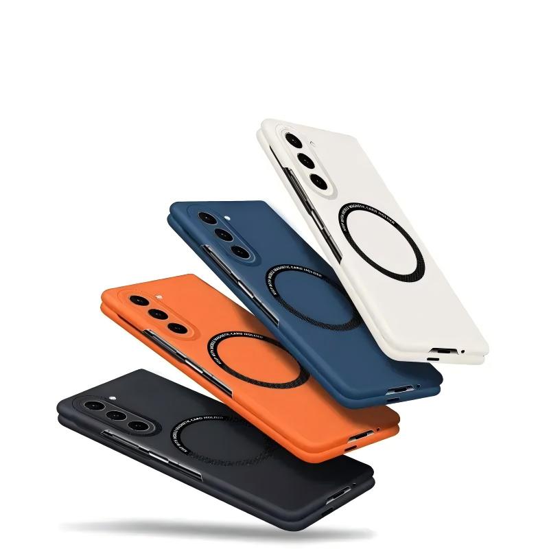 Magnetic Case for Samsung Galaxy Z Fold 8/7/6 – Slim Wireless Charging Compatible Cover with Magnetic Car Mount Support, Raised Camera Lens Protection & Shockproof Anti-Scratch Bumper, Easy Snap-On Fit